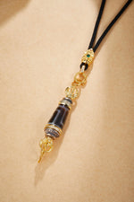 Zennava Vajra Dzi Pendant Authentic Tibetan Inspired Handcrafted | Sterling Silver & Agate | Blessings & Protection-Zennava