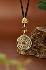 Zennava Auspicious Eight Treasures Pendant Authentic Tibetan Inspired Handcrafted | Sterling Silver | Auspiciousness & Prosperity-Zennava