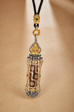 Zennava Ushnisha Vijaya Pendant Authentic Tibetan Inspired Handcrafted | Sterling Silver & Gold Plated | Health & Longevity-Zennava