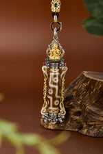 Zennava Ushnisha Vijaya Pendant Authentic Tibetan Inspired Handcrafted | Sterling Silver & Gold Plated | Health & Longevity-Zennava