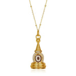 Zennava Stupa Pendant Authentic Tibetan Inspired Handcrafted | Sterling Silver & Gold Plated | Wisdom & Compassion-Zennava