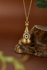 Zennava Stupa Pendant Authentic Tibetan Inspired Handcrafted | Sterling Silver & Gold Plated | Wisdom & Compassion-Zennava
