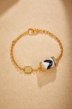 Zennava Tibetan Dzi Bead Bracelet Authentic Tibetan Inspired Handcrafted | Sterling Silver & Agate | Protection & Fortune-Zennava