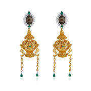 Zennava Vase of Longevity Earrings Authentic Tibetan Inspired Handcrafted | Sterling Silver & Gold Plated | Longevity & Prosperity-Zennava