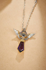 Zennava Amethyst Garuda Pendant Authentic Tibetan Inspired Handcrafted | Sterling Silver & Amethyst | Power & Protection-Zennava