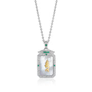Zennava Green Tara Pendant Authentic Tibetan Inspired Handcrafted | Sterling Silver | Blessings & Protection-Zennava