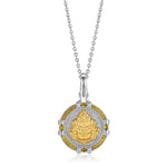 Zennava Yellow Jambhala Pendant Authentic Tibetan Inspired Handcrafted | Sterling Silver & Gold Plated | Prosperity & Abundance-Zennava
