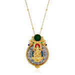 Zennava Green Tara Pendant Authentic Tibetan Inspired Handcrafted | Sterling Silver & Gold Plated | Blessings & Protection-Zennava