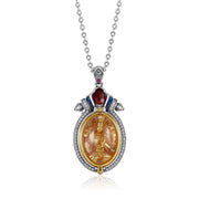 Zennava Manjushri Pendant Authentic Tibetan Inspired Handcrafted | Sterling Silver & Gold Plated | Blessings & Protection-Zennava