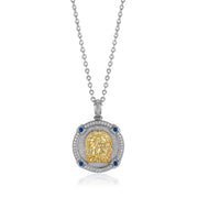 Zennava Zha Ki Lhamo Pendant Authentic Tibetan Inspired Handcrafted | Sterling Silver & Gold Plated | Power & Protection-Zennava
