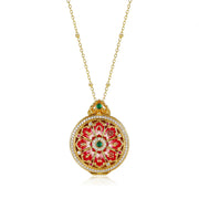 Zennava Auspicious Eight Treasures Pendant Authentic Tibetan Inspired Handcrafted | Sterling Silver & Gold Plated | Auspiciousness & Prosperity-Zennava