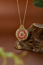 Zennava Auspicious Eight Treasures Pendant Authentic Tibetan Inspired Handcrafted | Sterling Silver & Gold Plated | Auspiciousness & Prosperity-Zennava