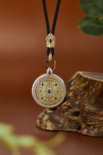Zennava Mandala Pendant Authentic Tibetan Inspired Handcrafted | Sterling Silver & Gold Plated | Blessings & Protection-Zennava