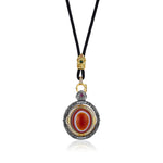 Zennava Yellow Jambhala Pendant Authentic Tibetan Inspired Handcrafted | Sterling Silver | Prosperity & Abundance-Zennava