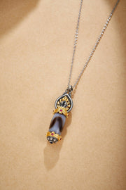 Zennava Mani Jewel Pendant Authentic Tibetan Inspired Handcrafted | Sterling Silver & Gold Plated | Wish-Fulfilling & Prosperity-Zennava