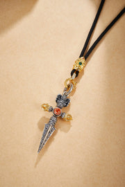 Zennava Vajra Phurba Pendant Authentic Tibetan Inspired Handcrafted | Sterling Silver | Blessings & Protection-Zennava