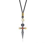 Zennava Vajra Phurba Pendant Authentic Tibetan Inspired Handcrafted | Sterling Silver | Blessings & Protection-Zennava