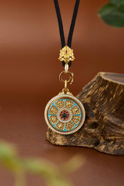 Zennava Auspicious Eight Treasures Pendant Authentic Tibetan Inspired Handcrafted | Sterling Silver | Auspiciousness & Prosperity-Zennava