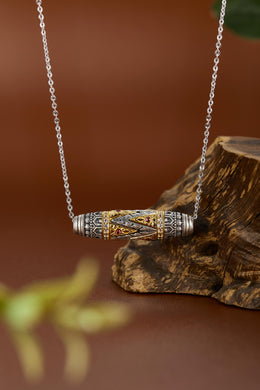 Zennava Tiger Fang Pendant Authentic Tibetan Inspired Handcrafted | Sterling Silver & Gold Plated | Courage & Strength-Zennava