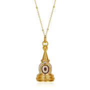 Zennava Stupa Pendant Authentic Tibetan Inspired Handcrafted | Sterling Silver & Gold Plated | Wisdom & Compassion-Zennava