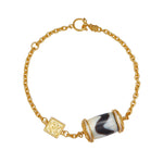 Zennava Tibetan Dzi Bead Bracelet Authentic Tibetan Inspired Handcrafted | Sterling Silver & Agate | Protection & Fortune-Zennava