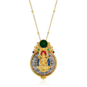 Zennava Green Tara Pendant Authentic Tibetan Inspired Handcrafted | Sterling Silver & Gold Plated | Blessings & Protection-Zennava