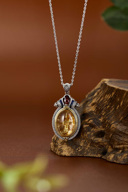 Zennava Manjushri Pendant Authentic Tibetan Inspired Handcrafted | Sterling Silver & Gold Plated | Blessings & Protection-Zennava