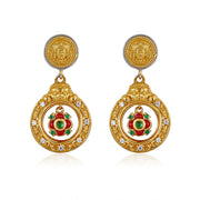 Zennava Zha Ji Ram Earrings Authentic Tibetan Inspired Handcrafted | Sterling Silver & Gold Plated | Blessings & Protection-Zennava