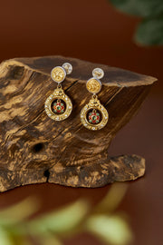 Zennava Zha Ji Ram Earrings Authentic Tibetan Inspired Handcrafted | Sterling Silver & Gold Plated | Blessings & Protection-Zennava