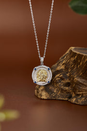 Zennava Zha Ki Lhamo Pendant Authentic Tibetan Inspired Handcrafted | Sterling Silver & Gold Plated | Power & Protection-Zennava