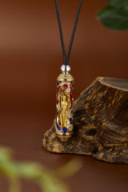 Zennava Ksitigarbha Bodhisattva Pendant Authentic Tibetan Inspired Handcrafted | Sterling Silver & Gold Plated | Wisdom & Compassion-Zennava