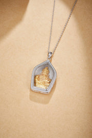 Zennava Yellow Jambhala Pendant Authentic Tibetan Inspired Handcrafted | Sterling Silver & Gold Plated | Prosperity & Abundance-Zennava