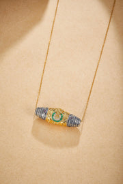 Zennava Green Tara Pendant Authentic Tibetan Inspired Handcrafted | Sterling Silver & Gold Plated | Blessings & Protection-Zennava