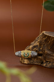 Zennava Green Tara Pendant Authentic Tibetan Inspired Handcrafted | Sterling Silver & Gold Plated | Blessings & Protection-Zennava