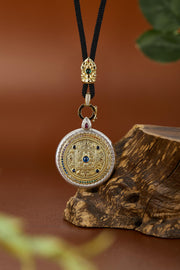 Zennava Mandala Pendant Authentic Tibetan Inspired Handcrafted | Sterling Silver & Gold Plated | Blessings & Protection-Zennava