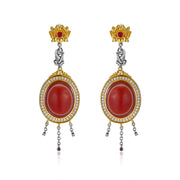 Zennava Lotus Avalokiteshvara Earrings Authentic Tibetan Inspired Handcrafted | Sterling Silver | Mercy & Protection-Zennava