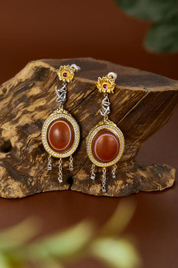 Zennava Lotus Avalokiteshvara Earrings Authentic Tibetan Inspired Handcrafted | Sterling Silver | Mercy & Protection-Zennava